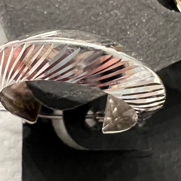 Elegant 14k White Gold Hoop Earrings - Picture 3 of 5